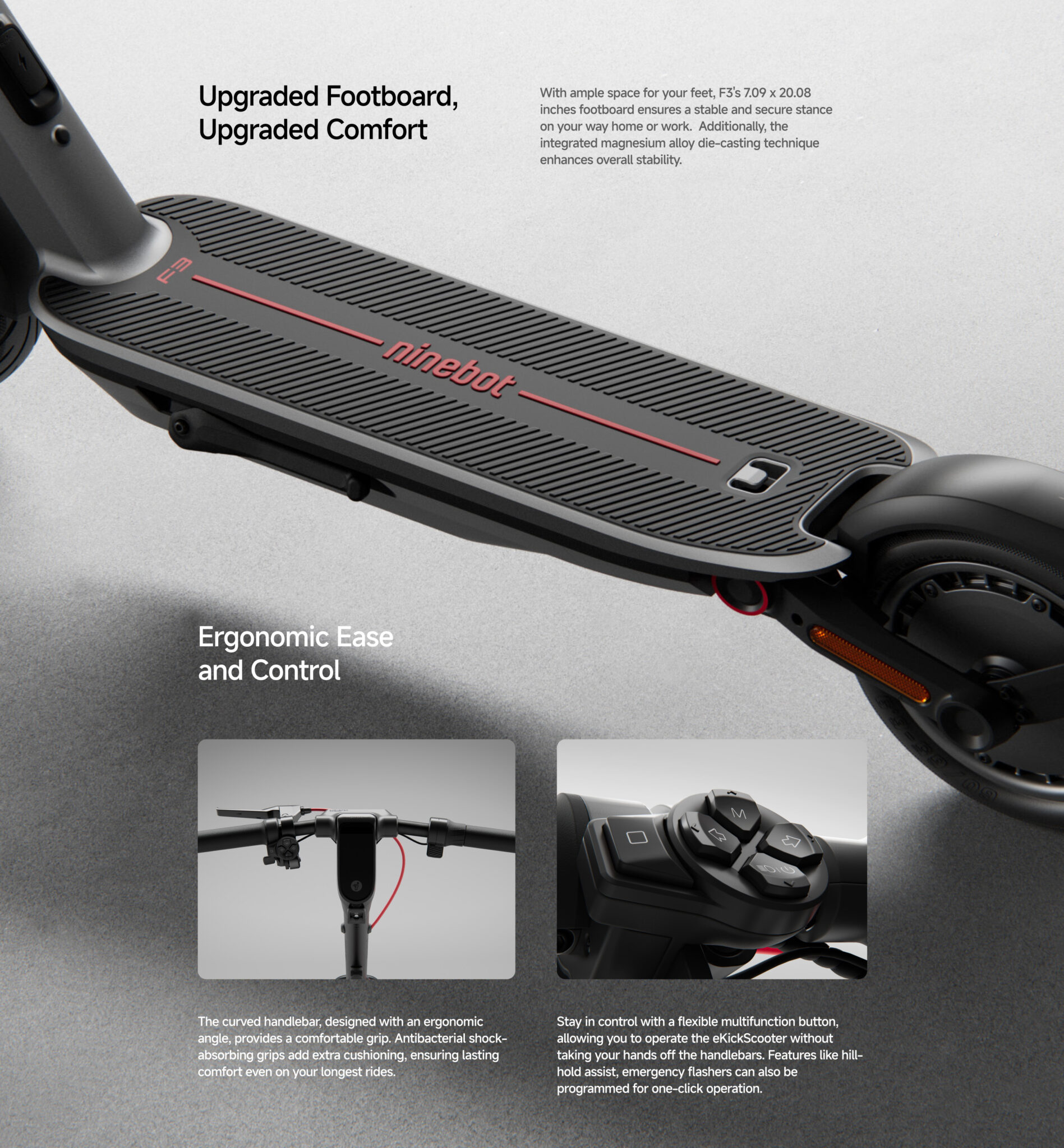 Segway eKickScooter F3 , Reliable Commute, Stylish Design